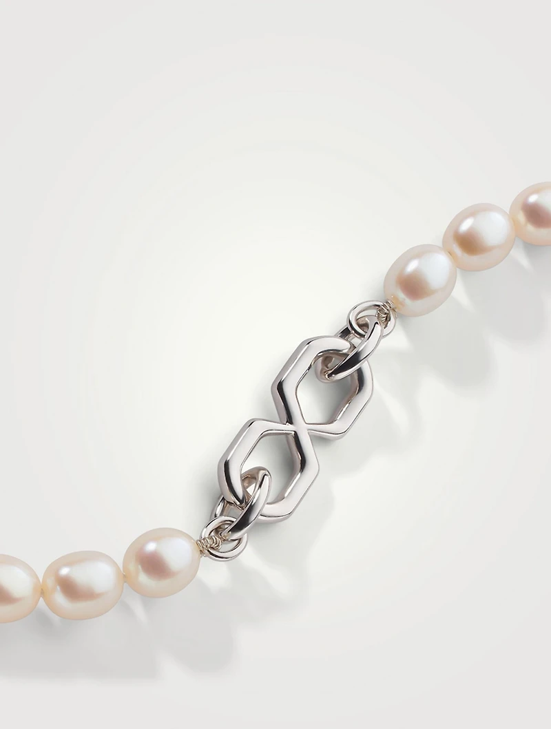 The Symbol Pearl And Silver Infinity Bracelet