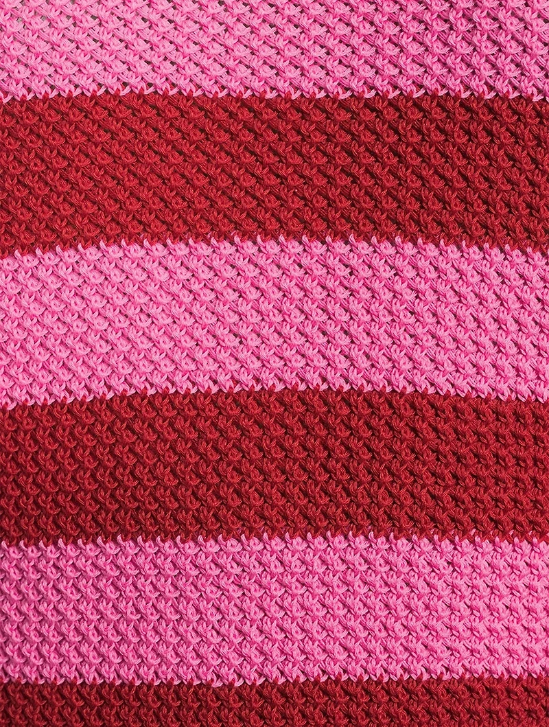 Cotton Oversized Sweater Striped Print