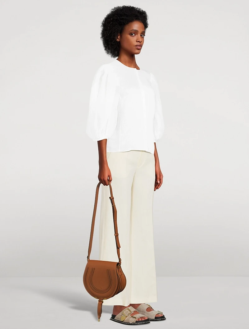 Small Marcie Leather Saddle Bag