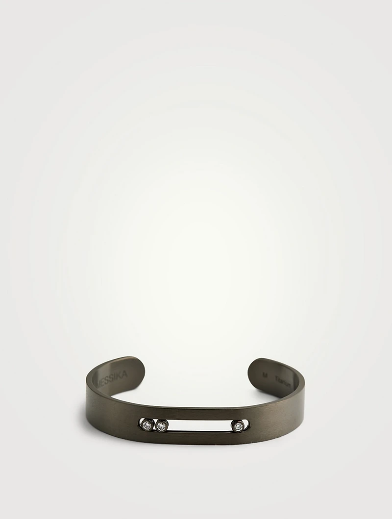 Move Titanium Graphite Bracelet With Diamonds