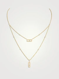 Move Uno Gold Two-Row Necklace With Diamonds