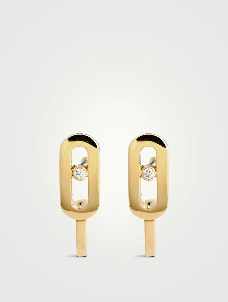 Move Uno 18K Gold Mini Hoop Earrings With Diamonds