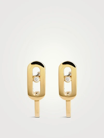 Move Uno 18K Gold Mini Hoop Earrings With Diamonds