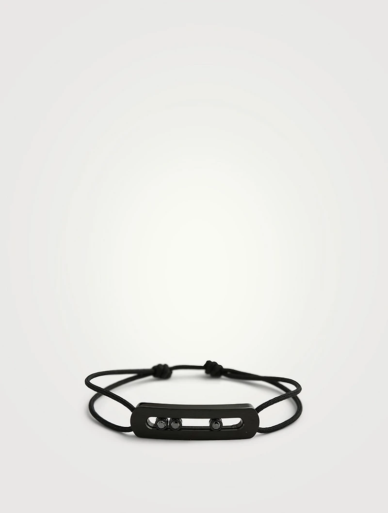 Move Titanium Cord Bracelet With Diamonds