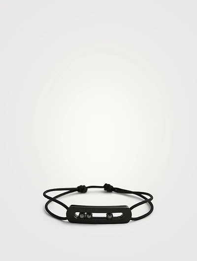 Move Titanium Cord Bracelet With Diamonds