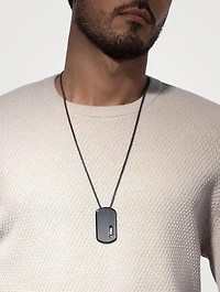 Move Titanium Graphite Pendant Necklace With Diamond