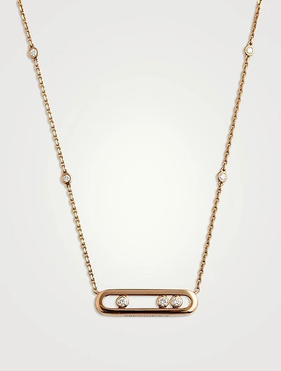 Baby Move 18K Rose Gold Necklace With Diamonds