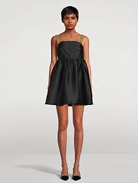 Embellished Taffeta Babydoll Dress