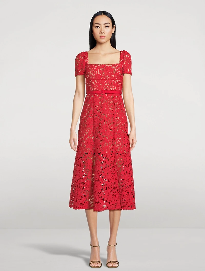 Floral Lace Midi Dress