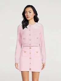 Lace-Trimmed Cardigan