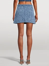 Textured Denim Mini Skirt