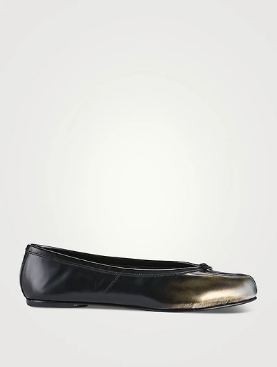 Tabi Metallic Leather Ballerina Flats