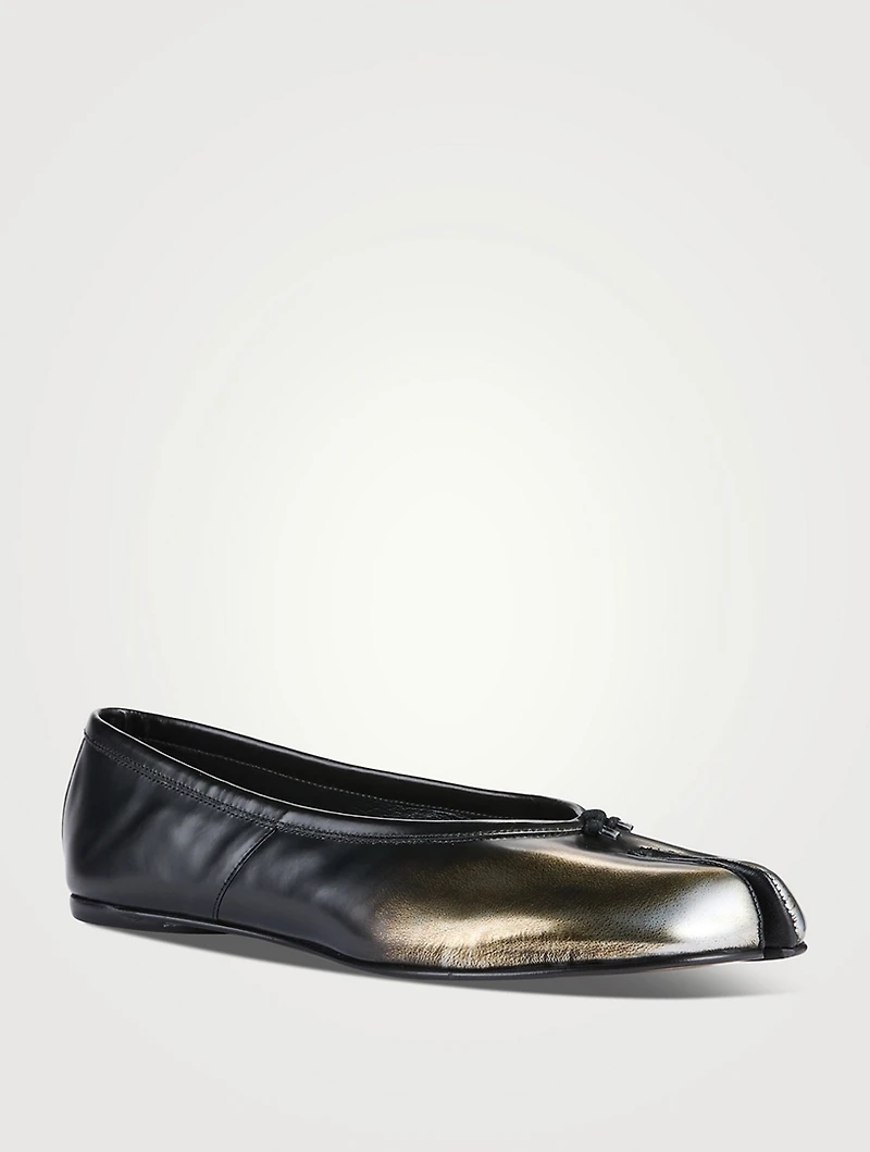 Tabi Metallic Leather Ballerina Flats
