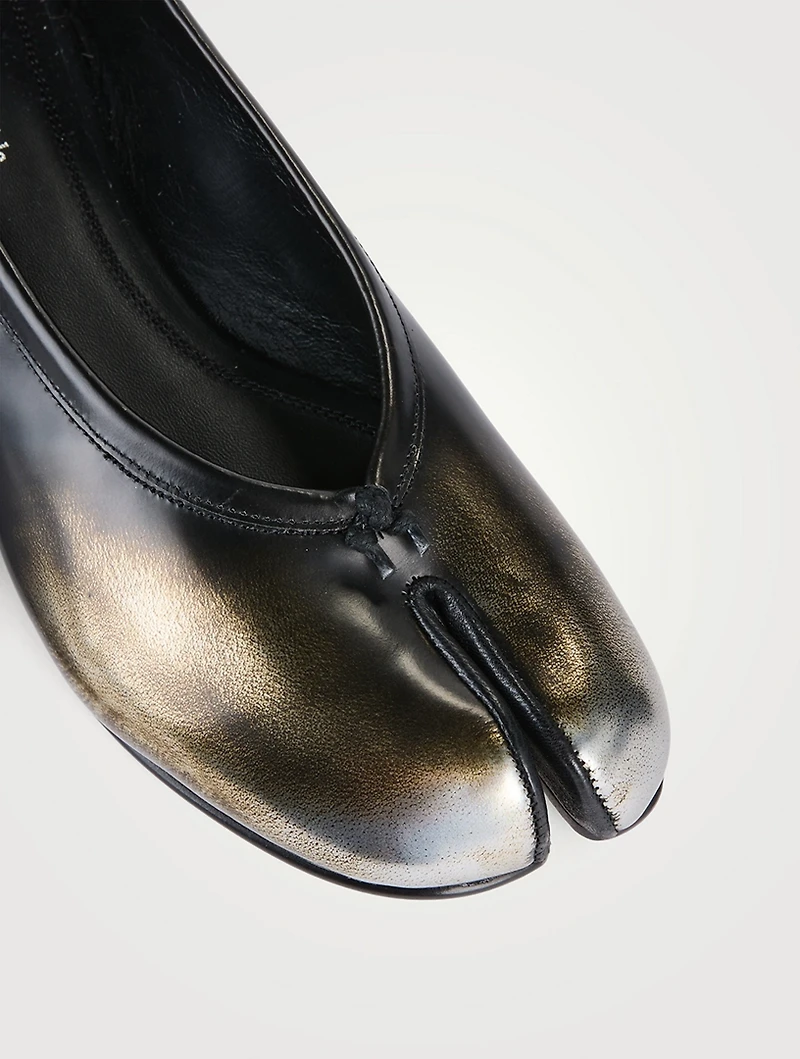 Tabi Metallic Leather Ballerina Flats