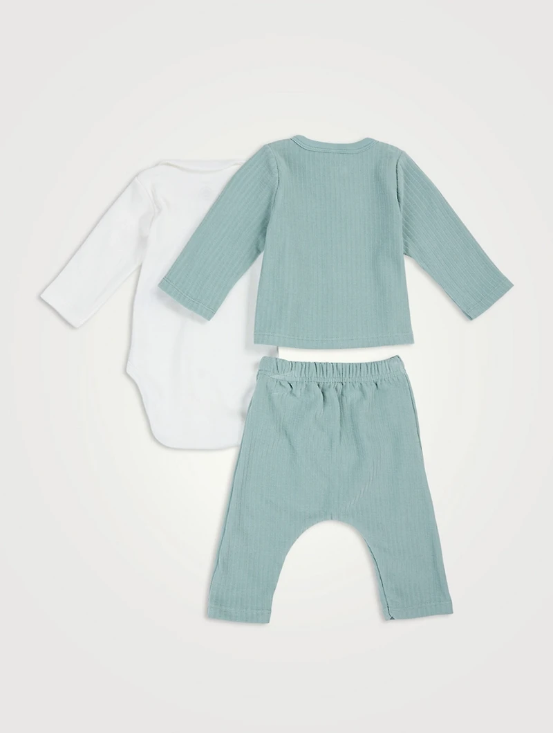 Three-Piece Cotton Velour Set