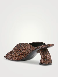 Curved-Heel Jacquard Mules