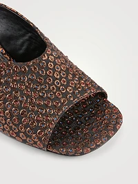 Curved-Heel Jacquard Mules