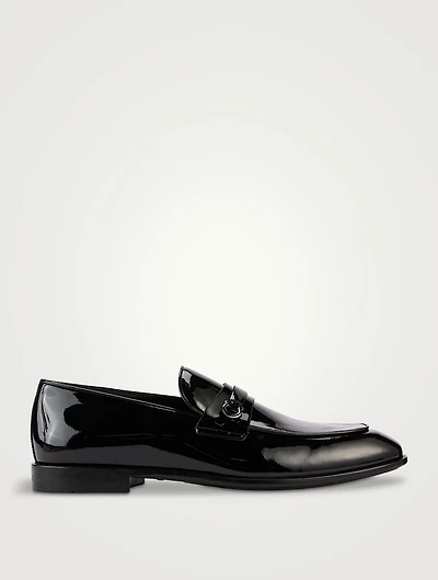 Desio Gancini Ornament Patent Leather Loafers
