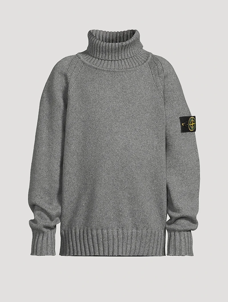 Stretch Cotton Turtleneck Sweater