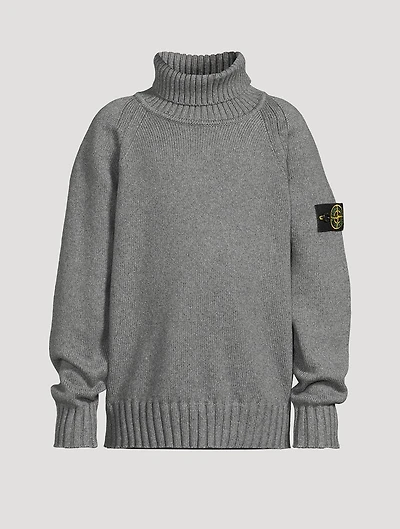 Stretch Cotton Turtleneck Sweater
