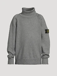 Stretch Cotton Turtleneck Sweater