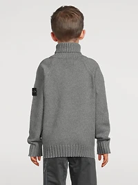 Stretch Cotton Turtleneck Sweater