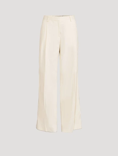 Double-Pleated Wide-Leg Trousers