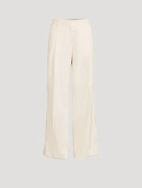 Double-Pleated Wide-Leg Trousers