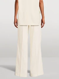 Double-Pleated Wide-Leg Trousers