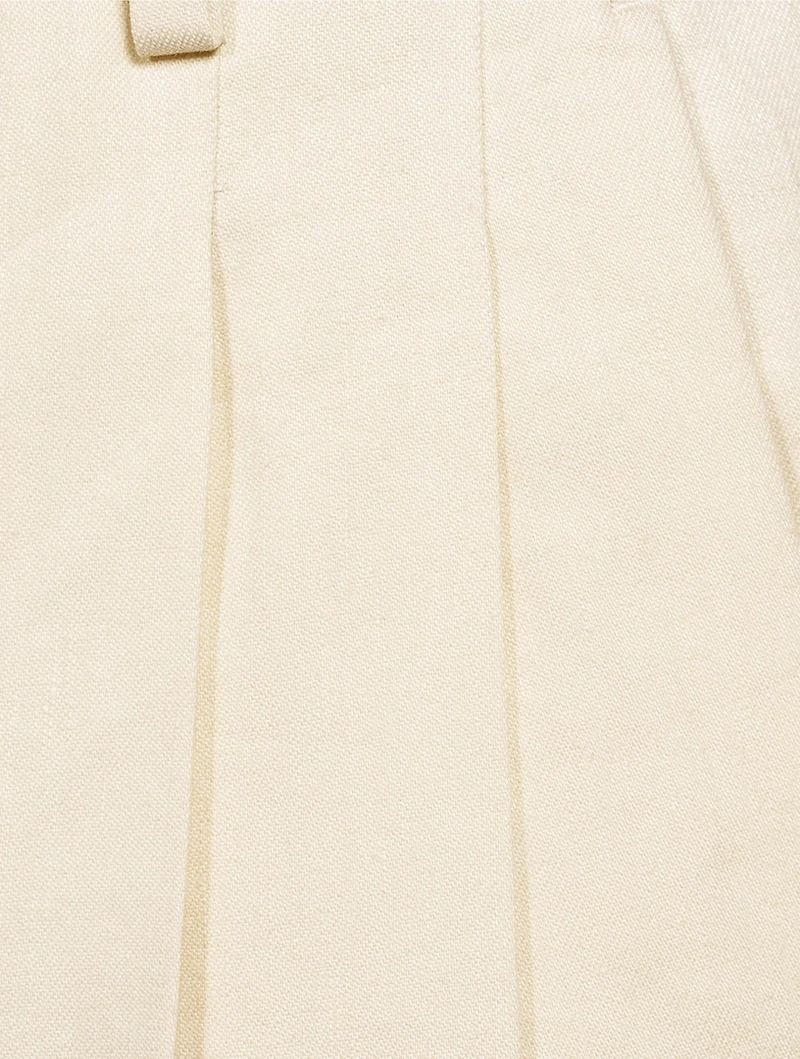 Double-Pleated Wide-Leg Trousers
