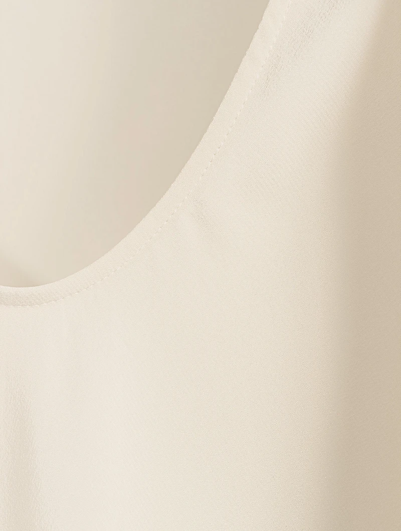 Sleeveless Silk Blouse With Scarf