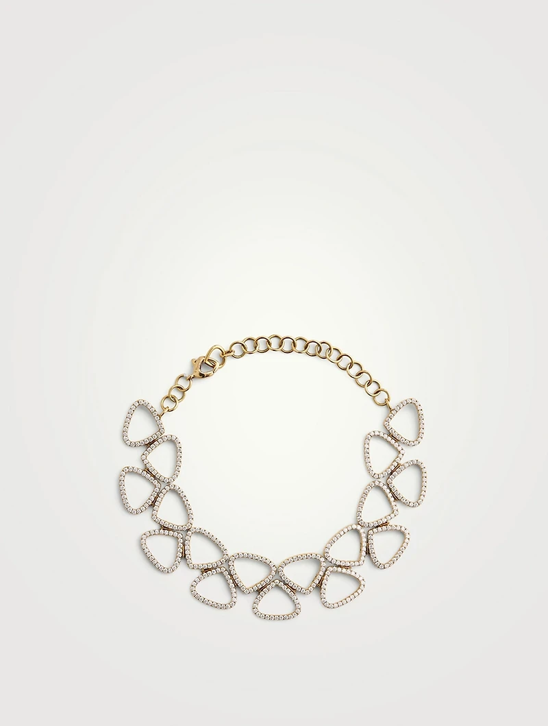 Trina 18K Gold Reversible Bracelet With Pavé Diamonds