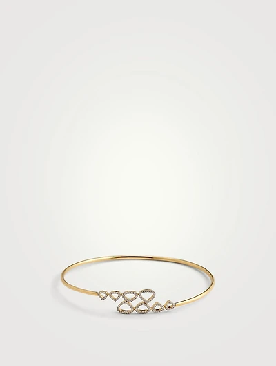 Trina 18K Gold Toi Et Moi 8 Motif Bangle Bracelet With Pavé Diamonds