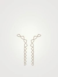 Trina 18K Gold Long Earrings With Pavé Diamonds