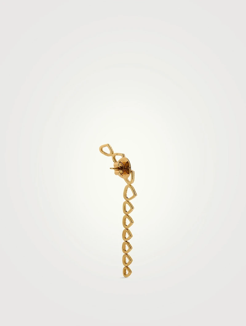 Trina 18K Gold Long Earrings With Pavé Diamonds