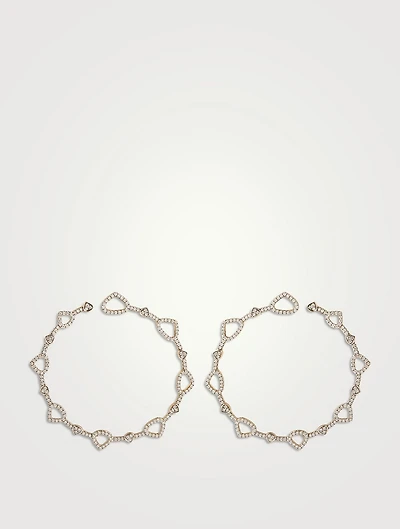 Trina 18K Gold Hoop Earrings With Pavé Diamonds