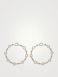 Trina 18K Gold Hoop Earrings With Pavé Diamonds