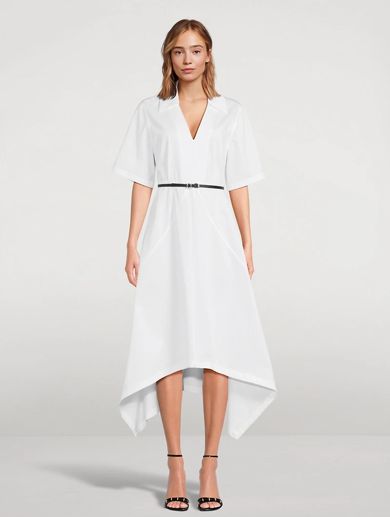 Voyou Asymmetric Cotton Poplin Midi Dress