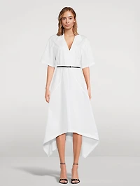 Voyou Asymmetric Cotton Poplin Midi Dress