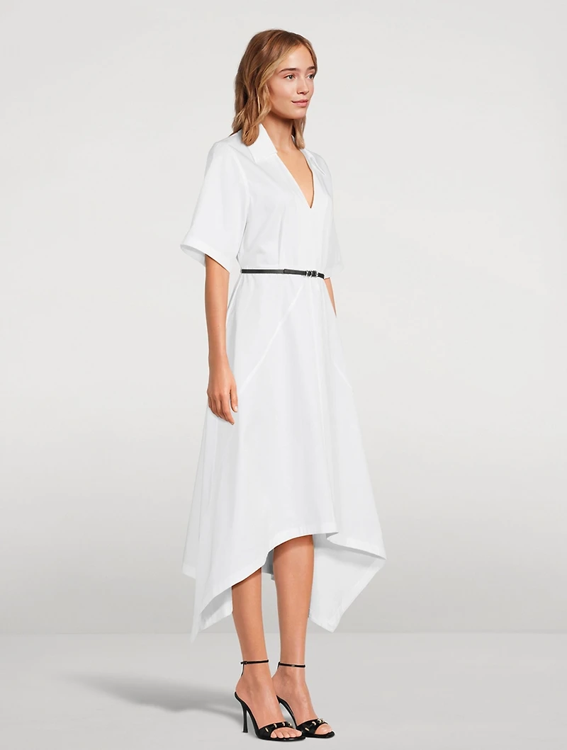 Voyou Asymmetric Cotton Poplin Midi Dress