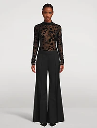Wool And Mohair Flared Trousers