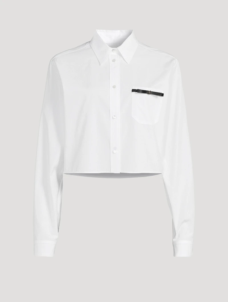 4G Bow Cropped Poplin Shirt