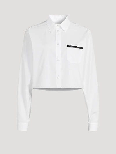 4G Bow Cropped Poplin Shirt