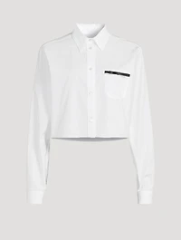 4G Bow Cropped Poplin Shirt