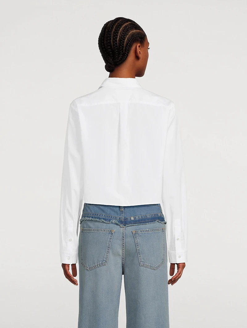 4G Bow Cropped Poplin Shirt