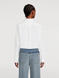 4G Bow Cropped Poplin Shirt