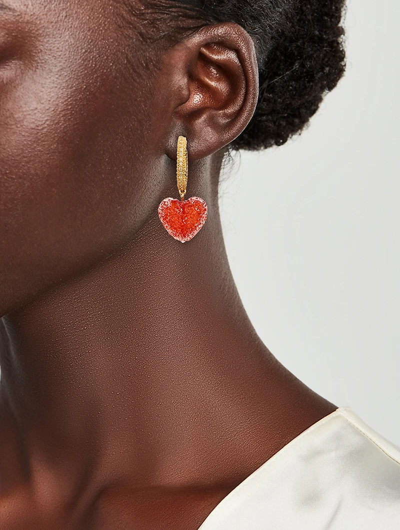 Nostalgia Jelly Heart Hoop Earrings