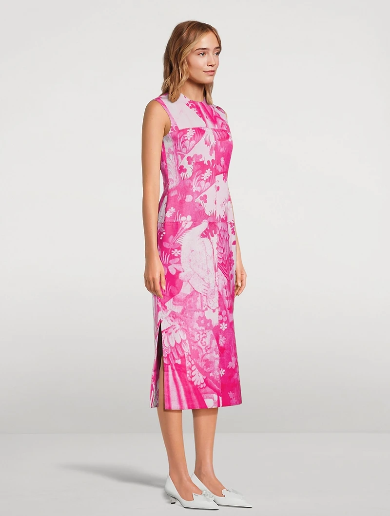 Faille Midi Dress Tapestry Print