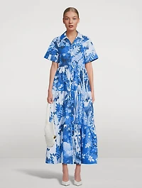 Poplin Shirt Dress Tapestry Print