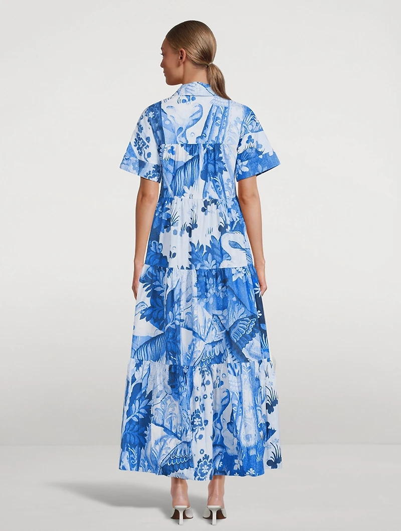 Poplin Shirt Dress Tapestry Print